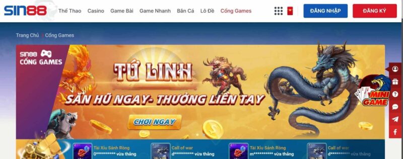 cổng game Sin88