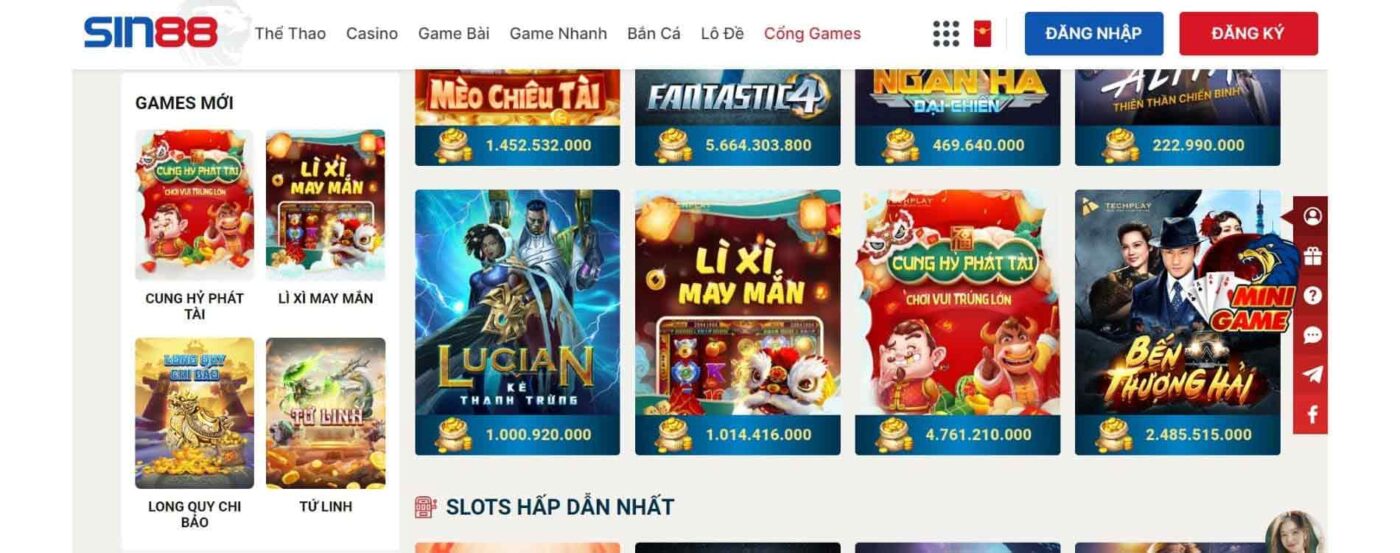 cổng game Sin88